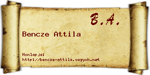 Bencze Attila névjegykártya