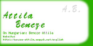 attila bencze business card